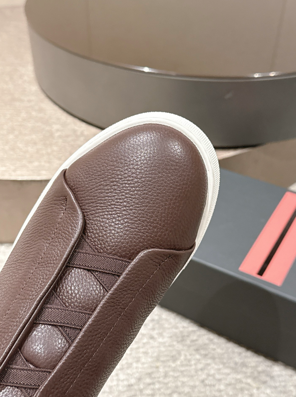 Ermenegildo Zegna Brown Shearling Triple Stitch