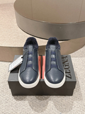 Ermenegildo Zegna Navy Shearling Triple Stitch