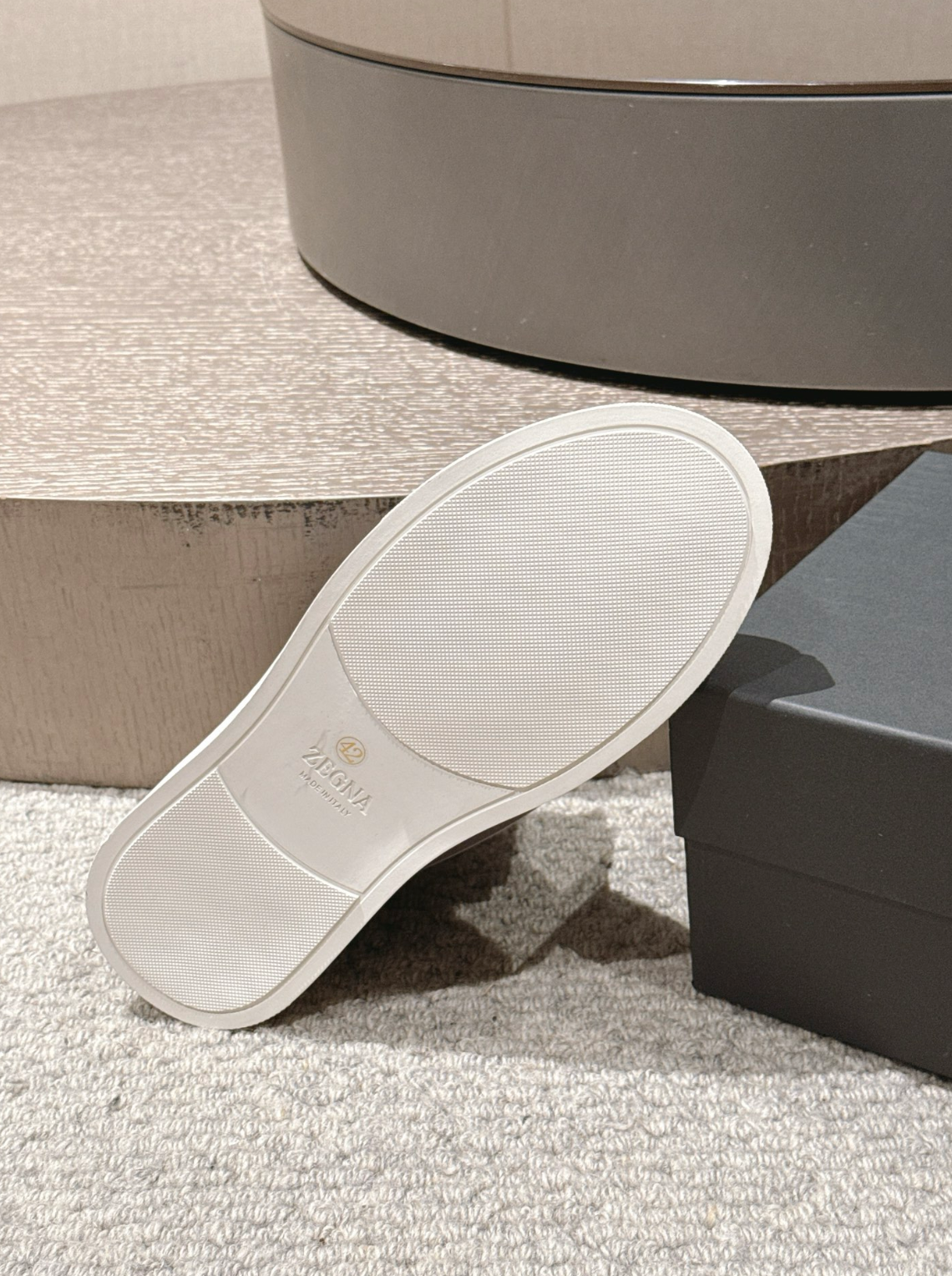 Ermenegildo Zegna Grey Suede Shearling Triple Stitch