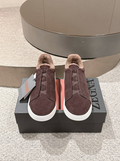 Ermenegildo Zegna Brown Suede Shearling Triple Stitch