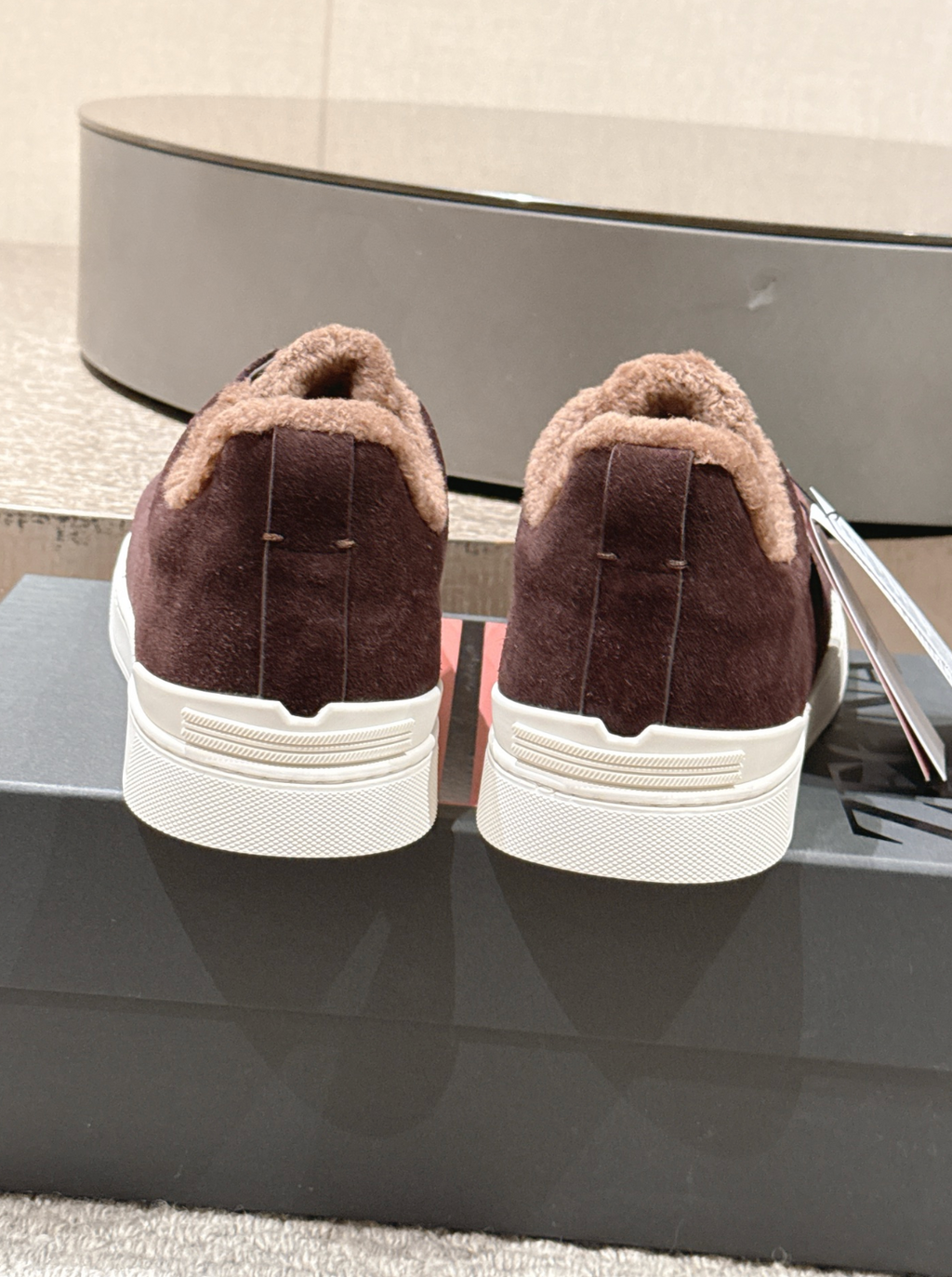 Ermenegildo Zegna Brown Suede Shearling Triple Stitch