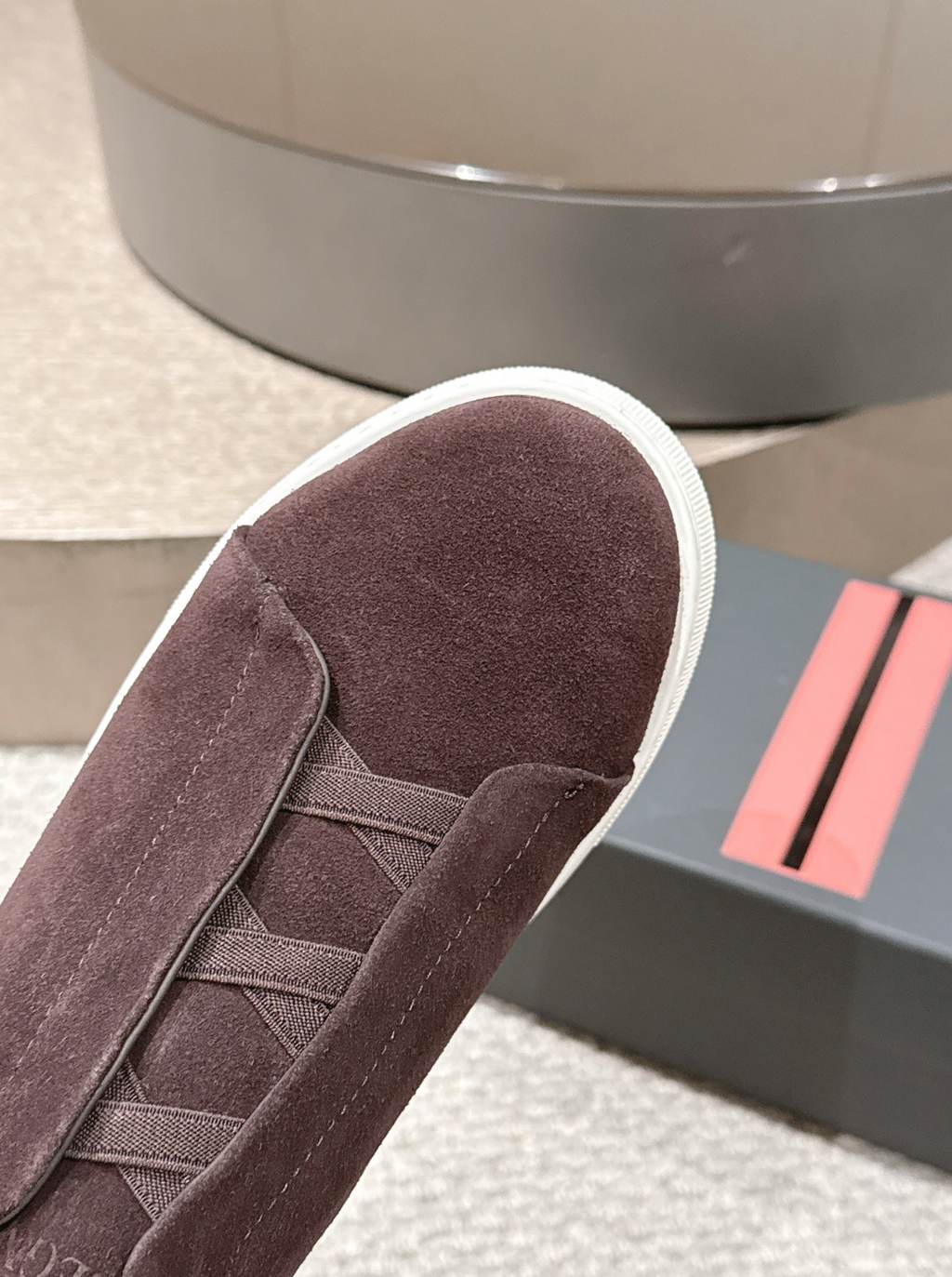 Ermenegildo Zegna Brown Suede Shearling Triple Stitch
