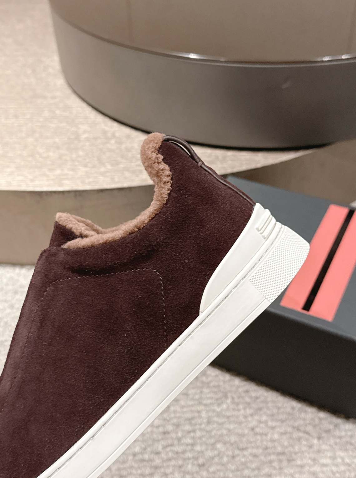 Ermenegildo Zegna Brown Suede Shearling Triple Stitch
