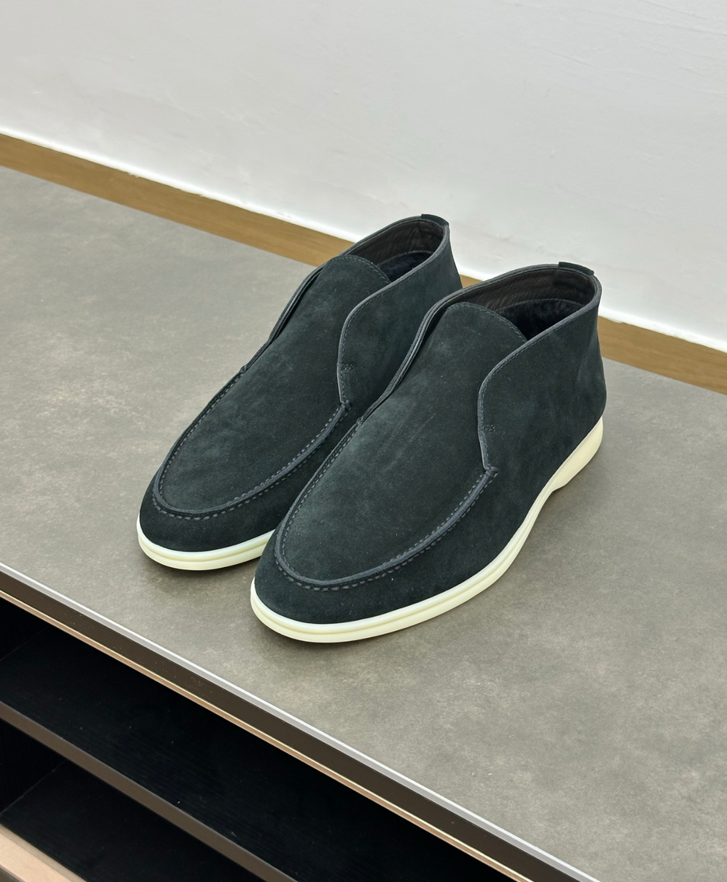Open Walk Ankle Boot Black Suede
