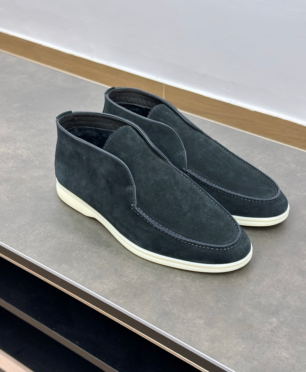 Open Walk Ankle Boot Black Suede