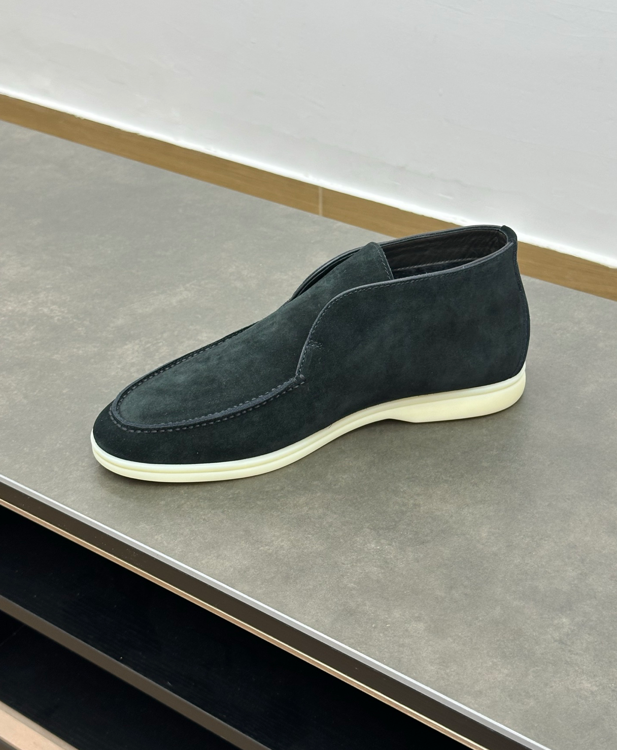 Open Walk Ankle Boot Black Suede