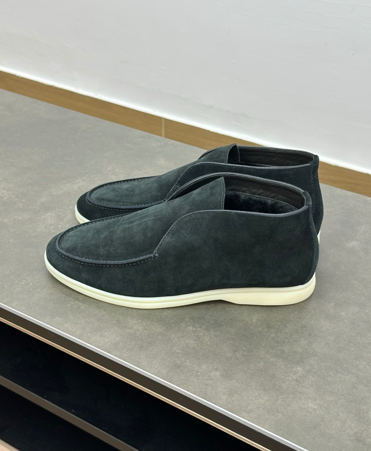 Open Walk Ankle Boot Black Suede