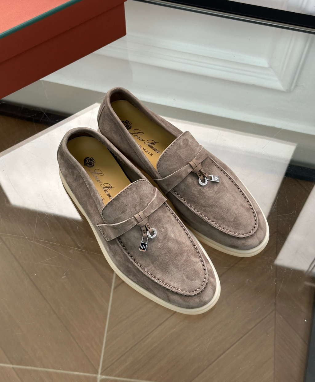 Moccassins Taupe Suede Summer Charms Walk