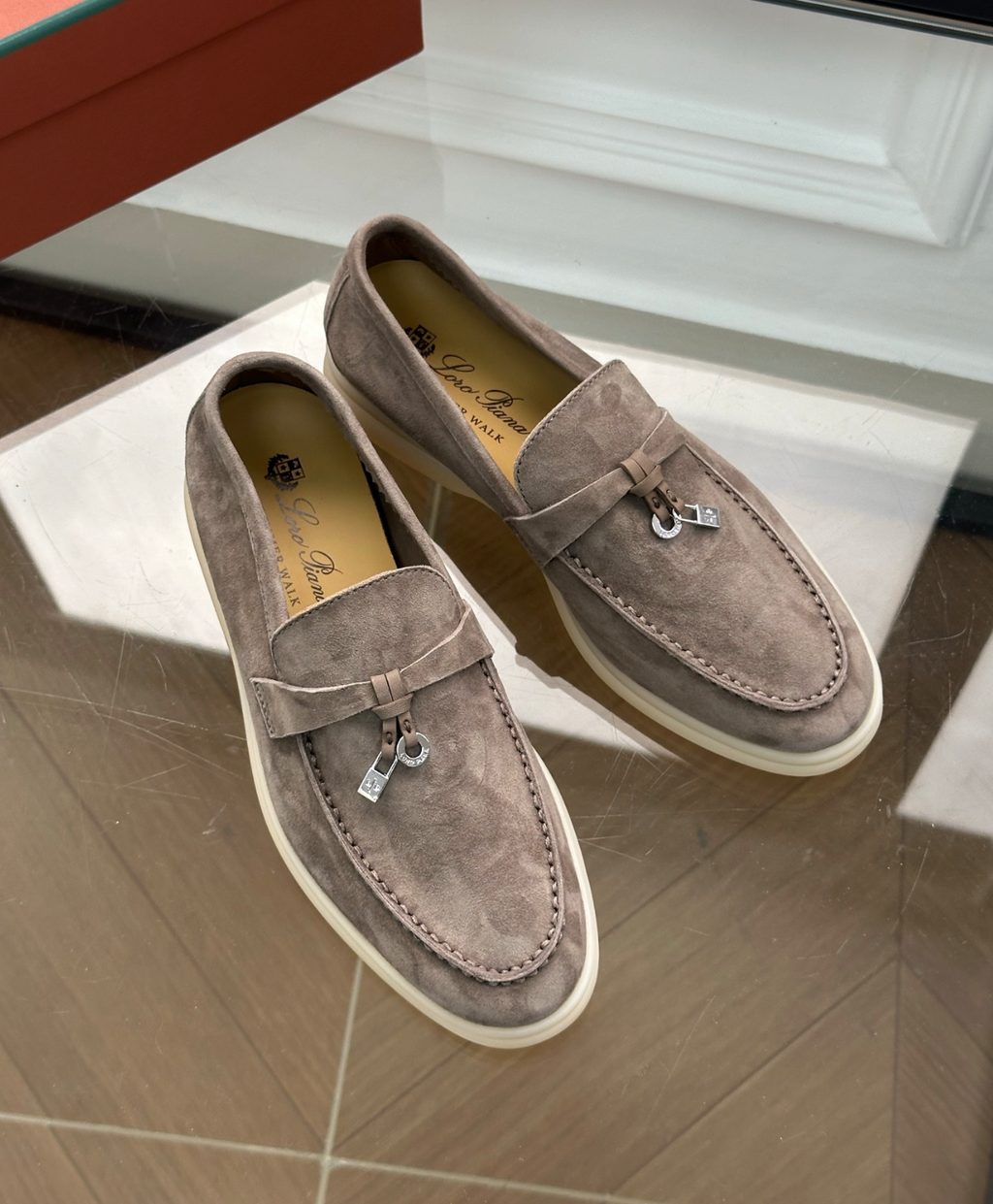 Moccassins Taupe Suede Summer Charms Walk