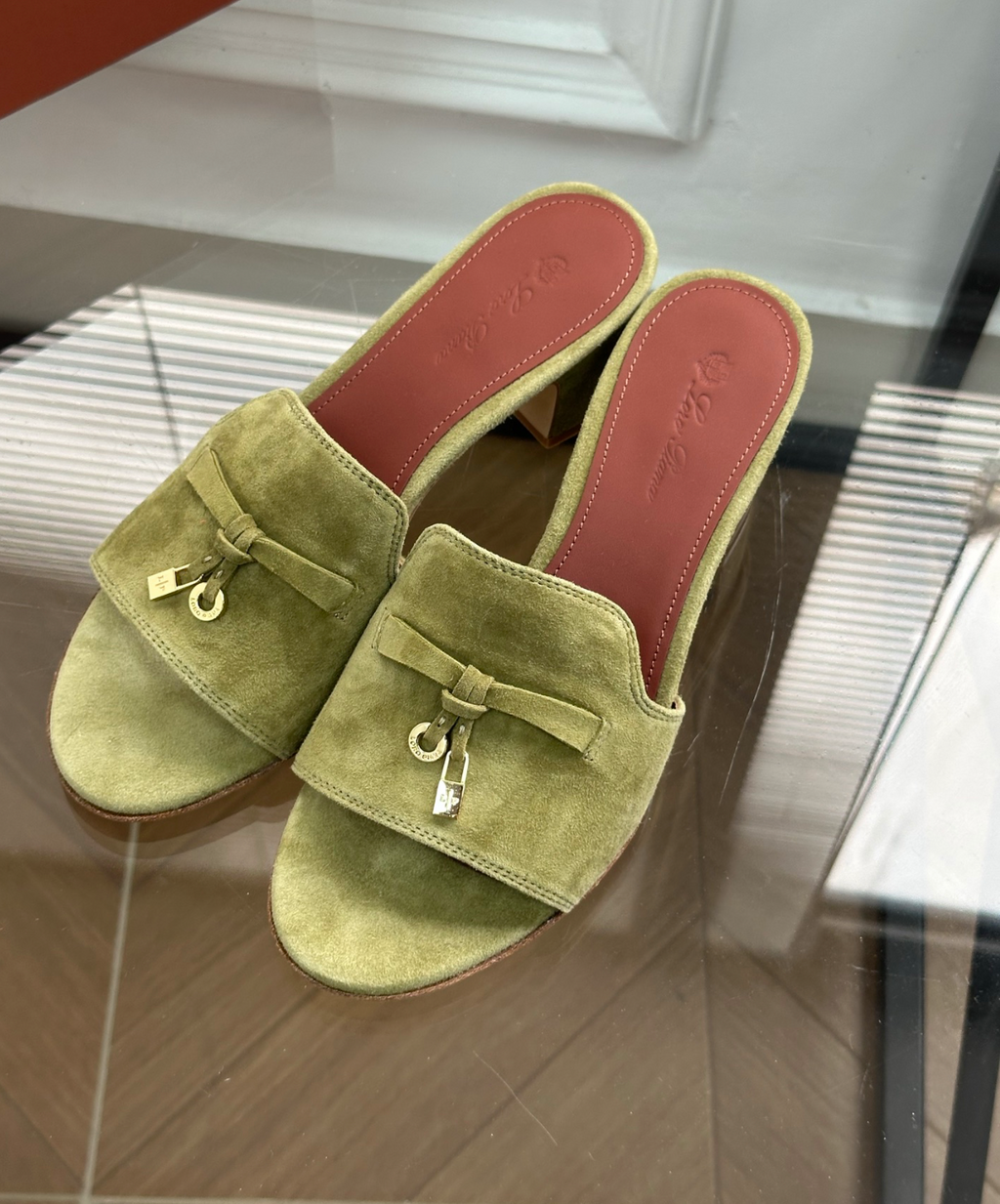 Summer Charms Sandal Olive Suede Goatskin