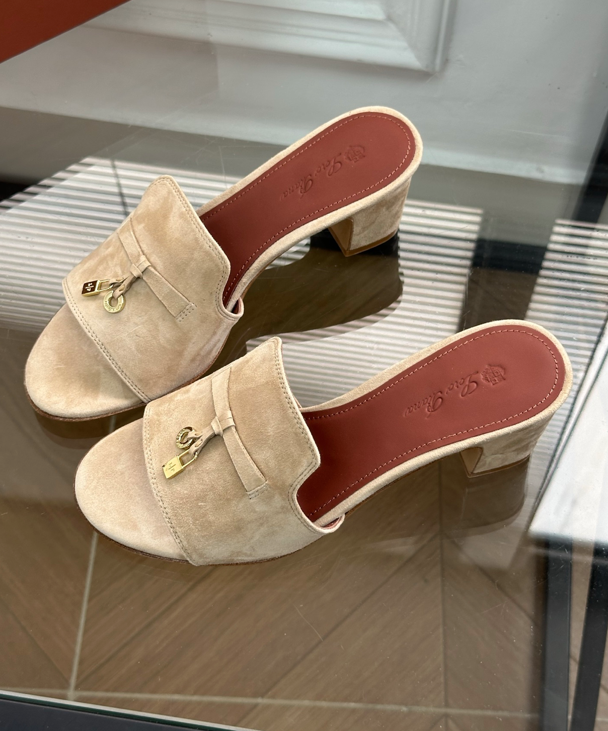 Summer Charms Sandal Beige Suede Goatskin
