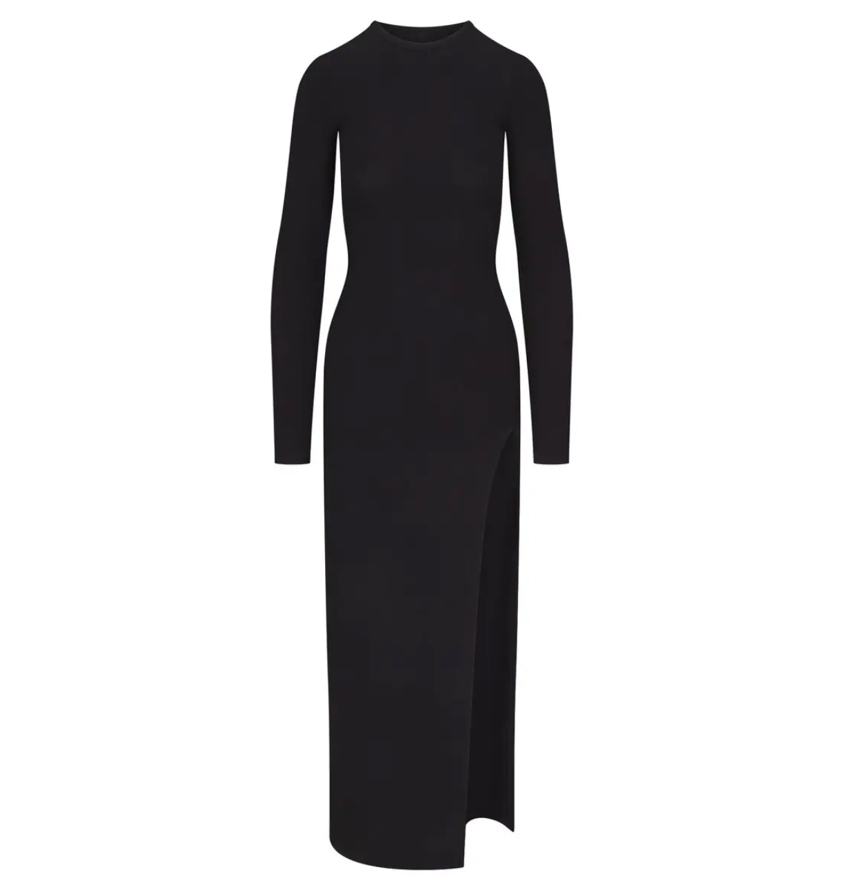 SOFT LOUNGE LONG SLEEVE SLIT DRESS
