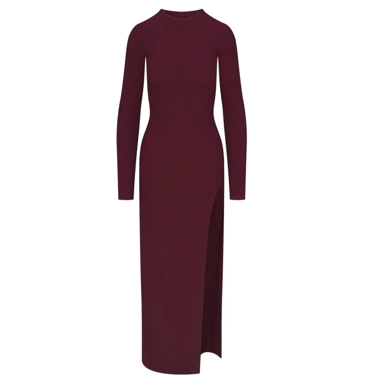 SOFT LOUNGE LONG SLEEVE SLIT DRESS