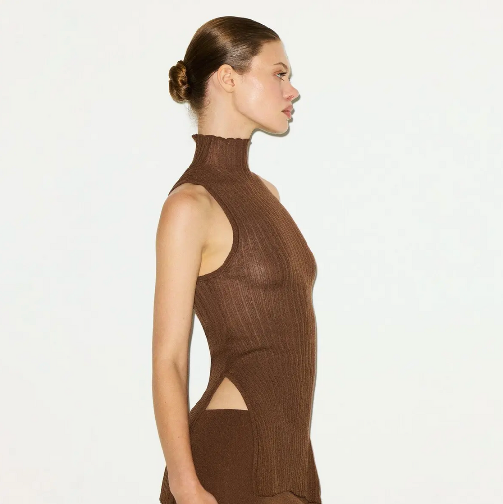 SHEER KNIT MOCK NECK TUNIC SET