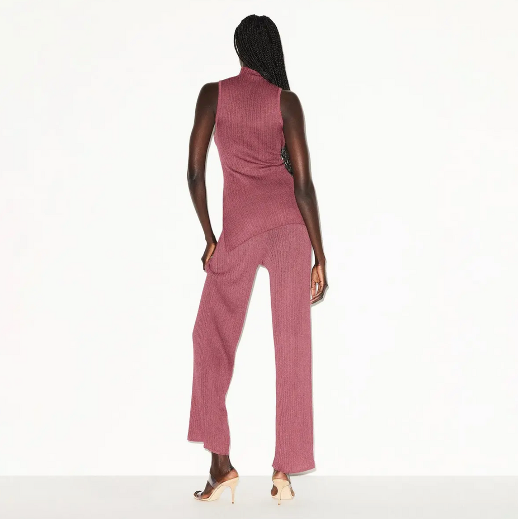 SHEER KNIT MOCK NECK TUNIC SET