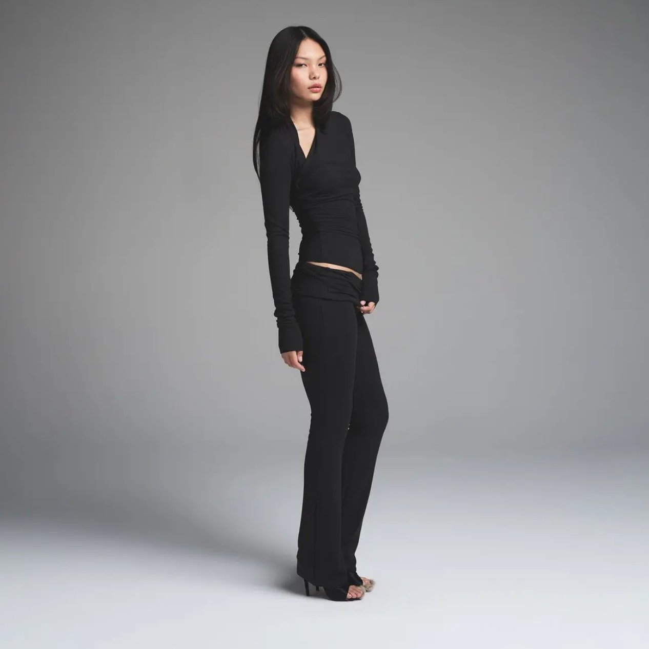 Cloud Asymmetric Long Sleeve SET