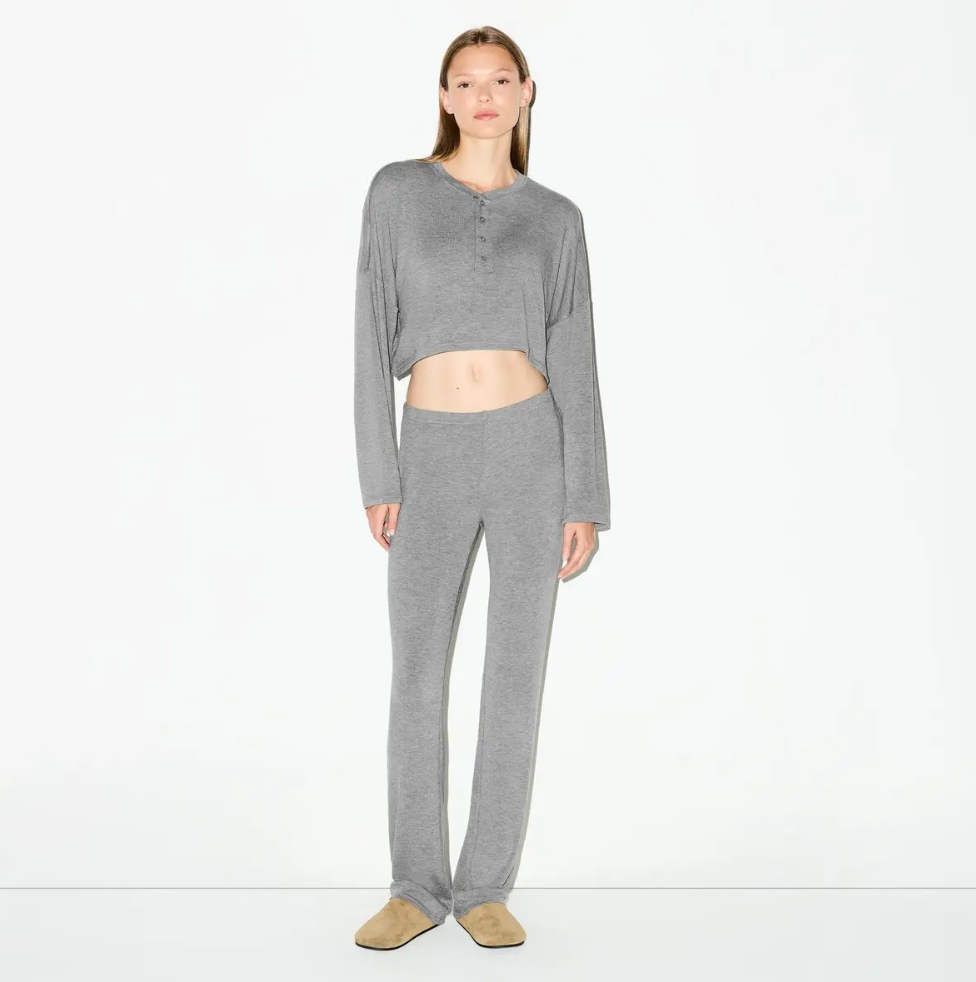 LIGHTWEIGHT MODAL CROPPED HENLEY SET