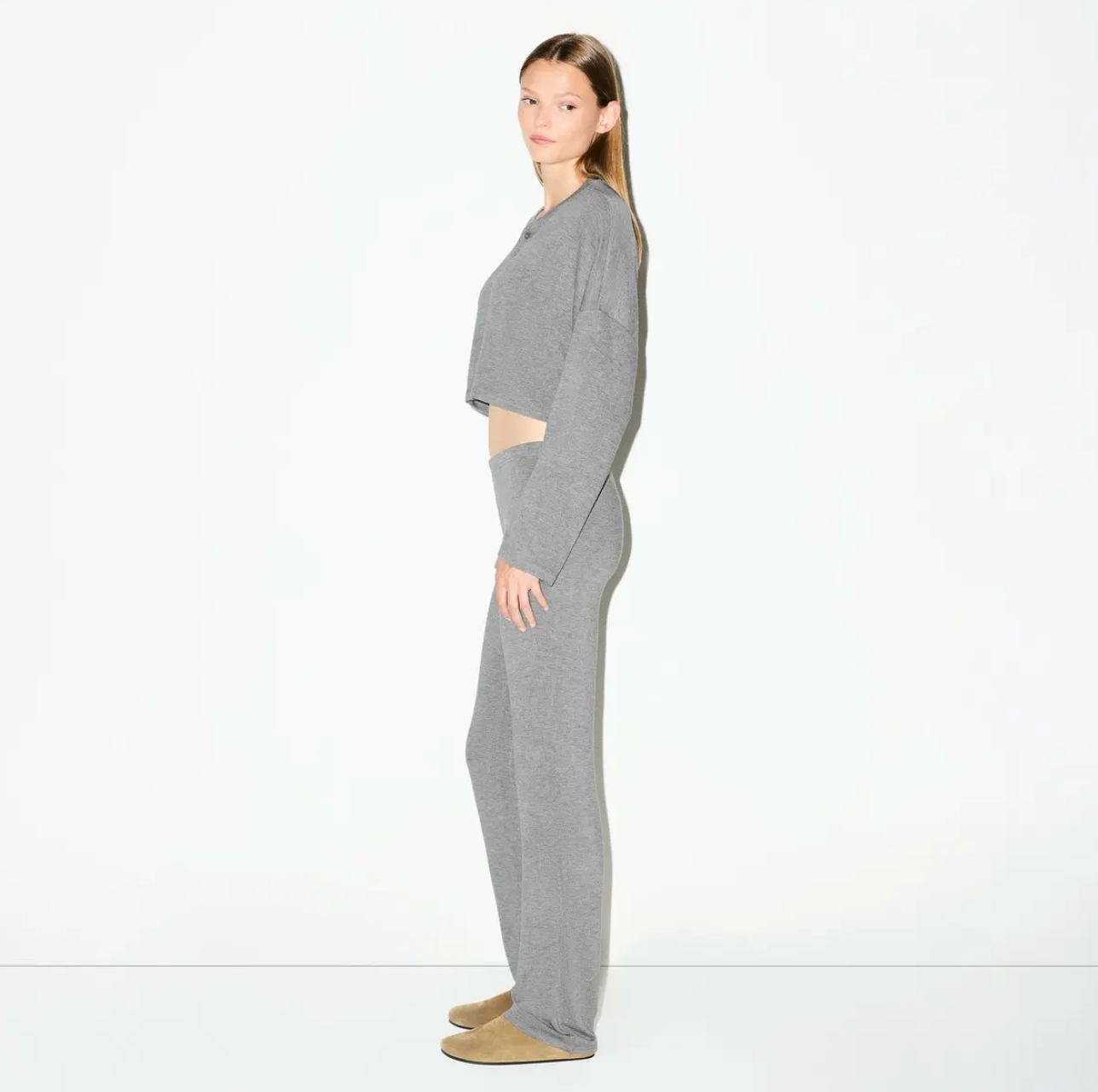 LIGHTWEIGHT MODAL CROPPED HENLEY SET