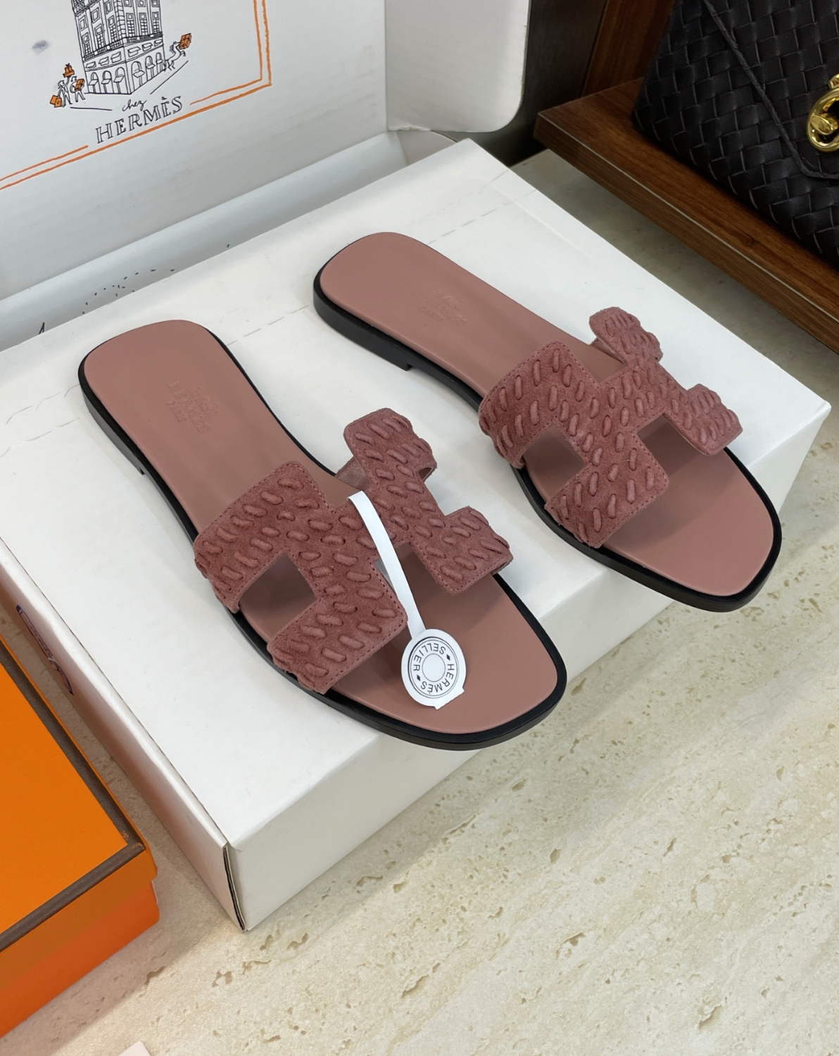 Hermès Oran Braided Goat Sandals