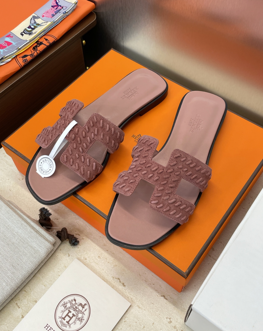 Hermès Oran Braided Goat Sandals