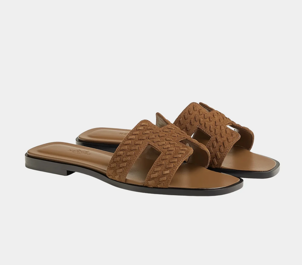Hermès Oran Braided Goat Sandals