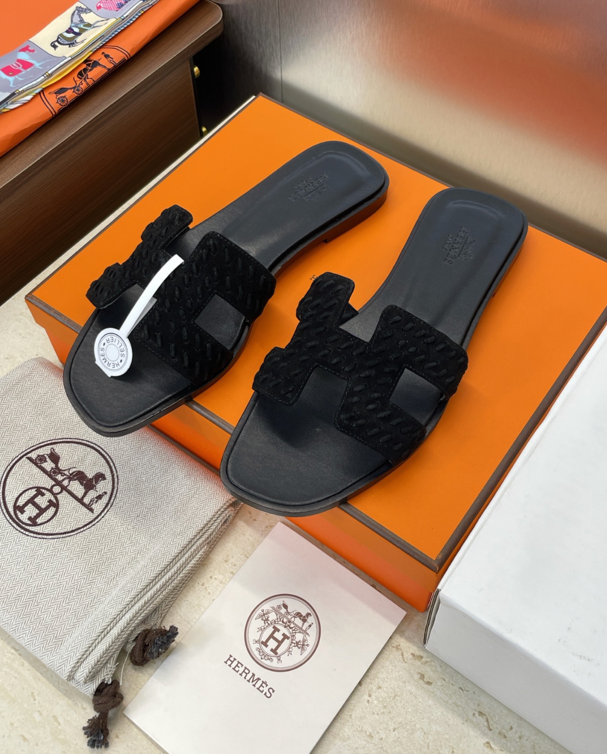 Hermès Oran Braided Goat Sandals