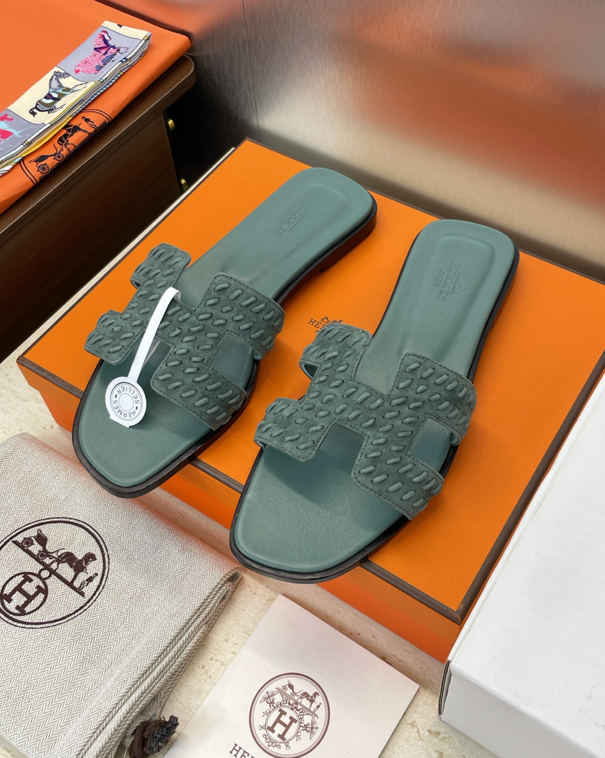Hermès Oran Braided Goat Sandals