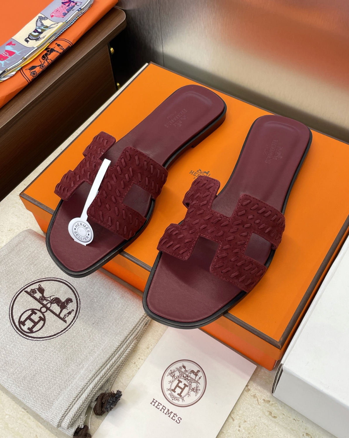 Hermès Oran Braided Goat Sandals