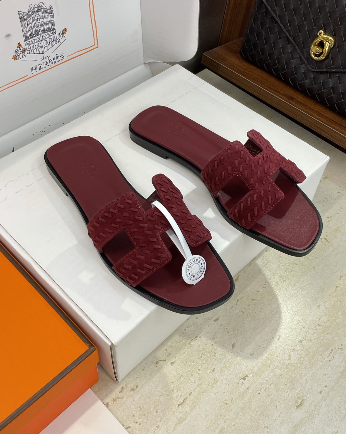 Hermès Oran Braided Goat Sandals