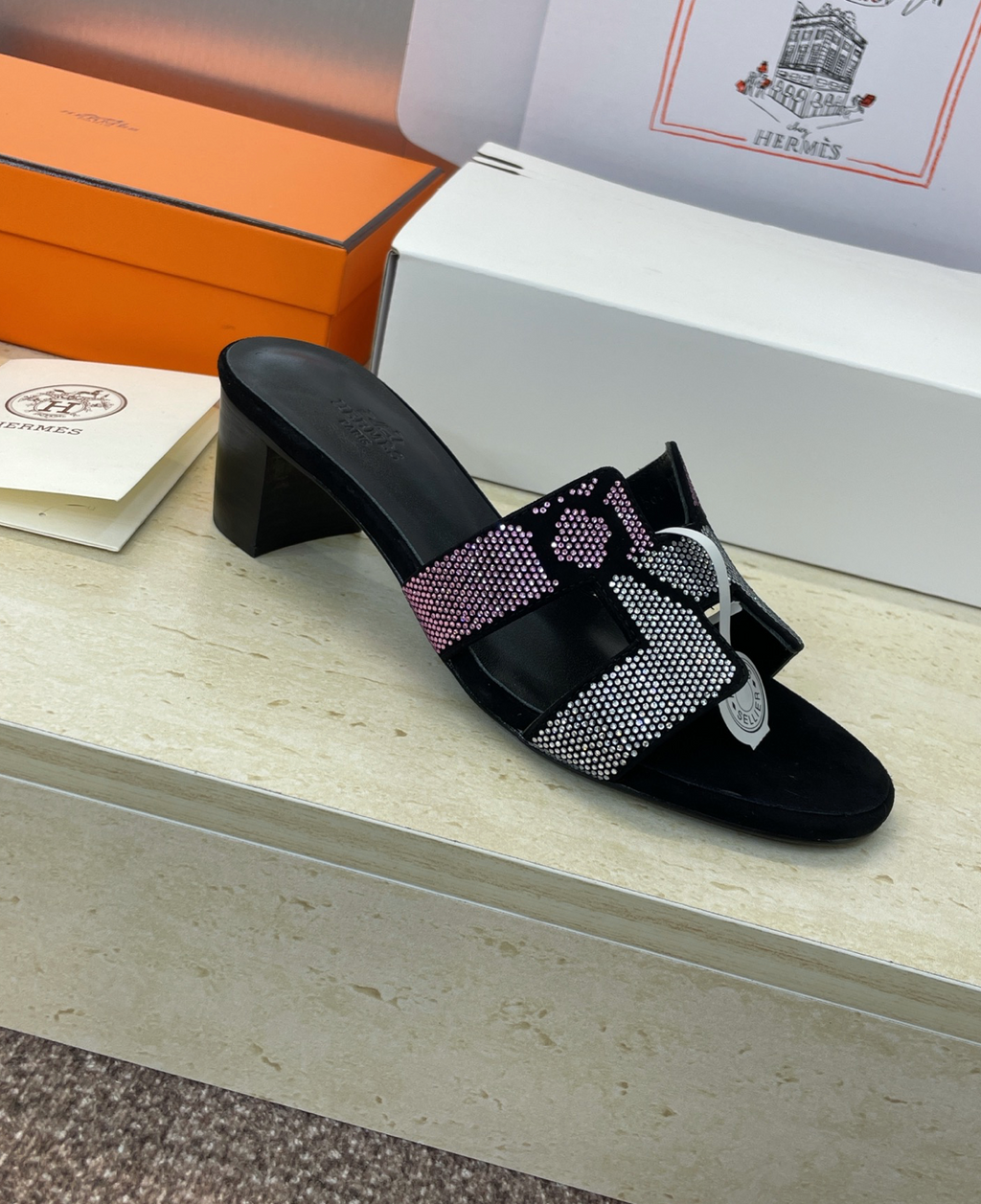 Hermes Oasis Sandals Figure Artistique Motif