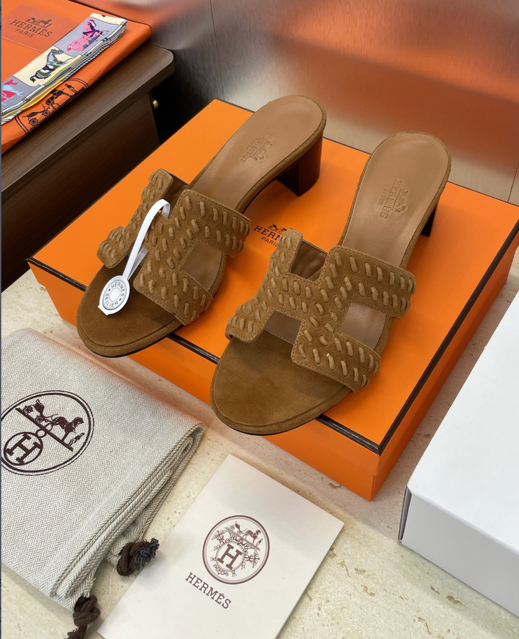Hermès Oasis Braided Goat Sandals