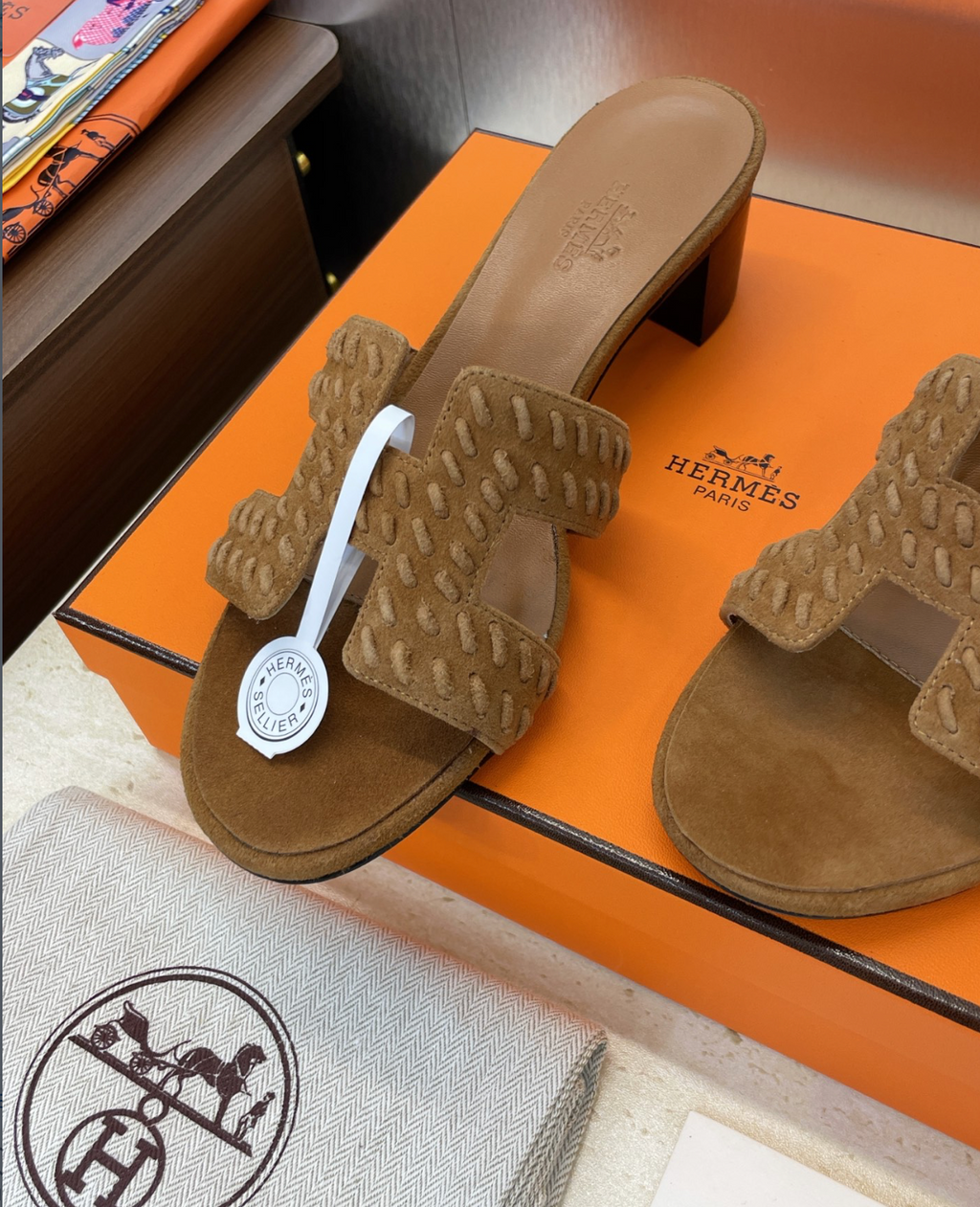 Hermès Oasis Braided Goat Sandals