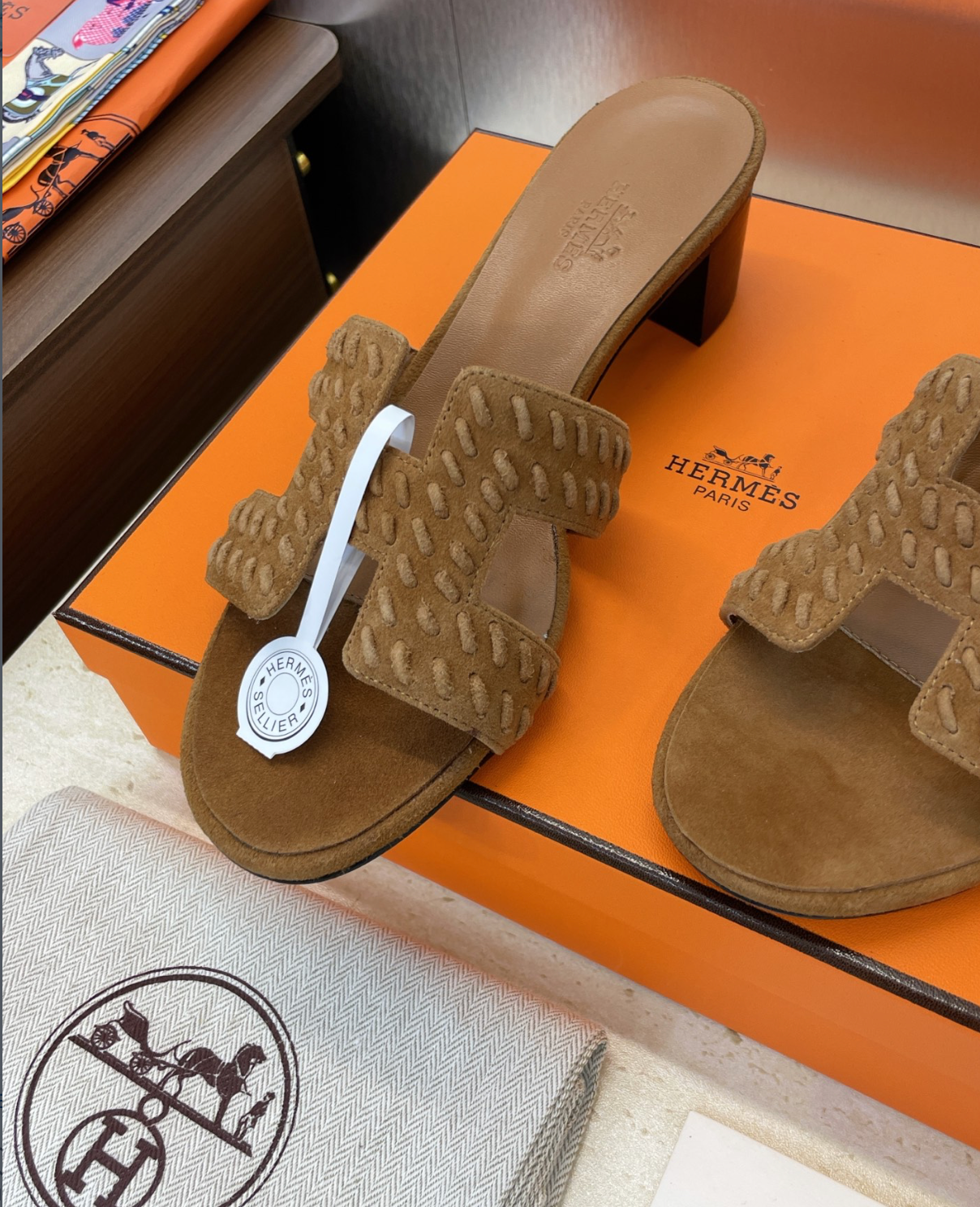 Hermès Oasis Braided Goat Sandals
