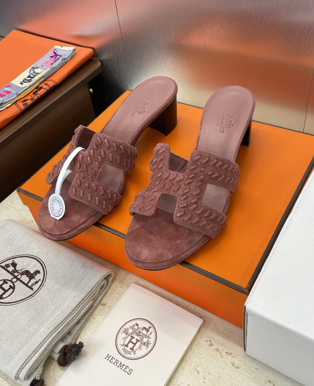 Hermès Oasis Braided Goat Sandals