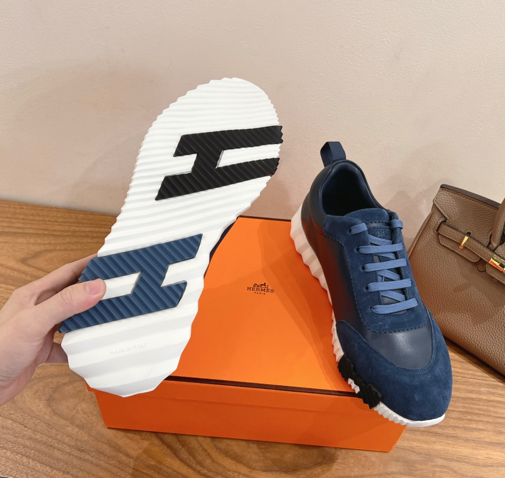 Hermès Bouncing Navy Blue Sneaker