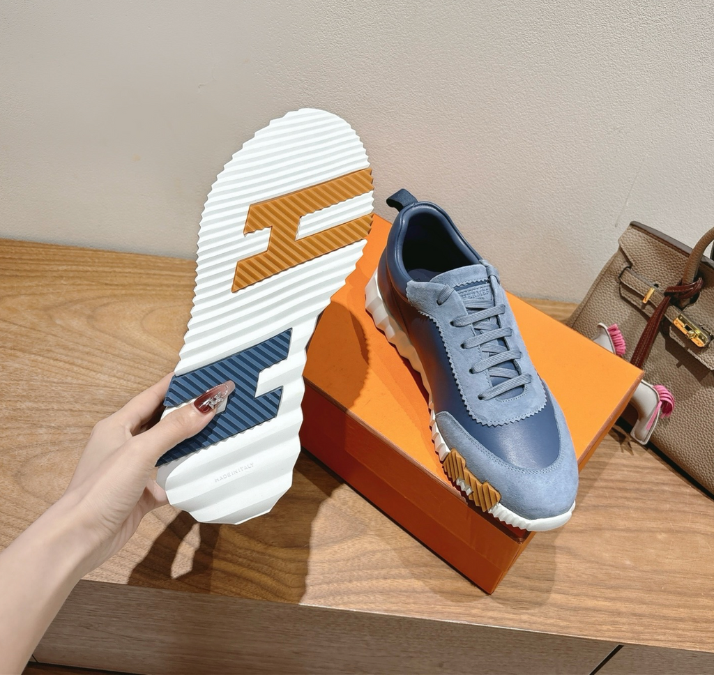 Hermès Bouncing Blue/Beige Sneaker