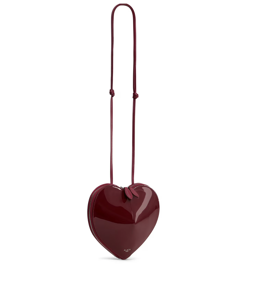 LE CŒUR PATENT HEART SHAPED BAG