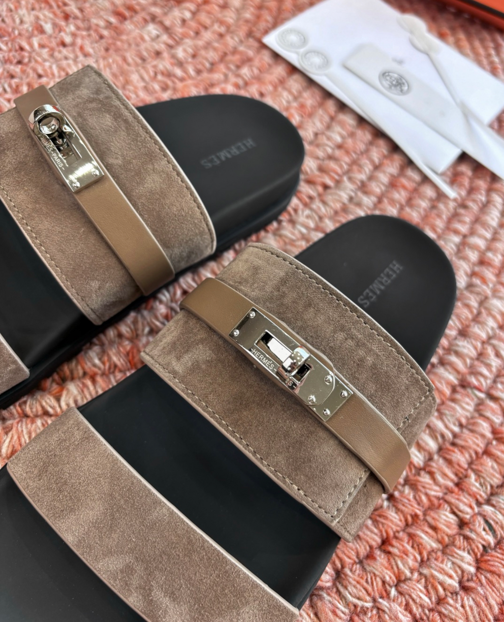 Hermès Jackson Brown Suede Sandal