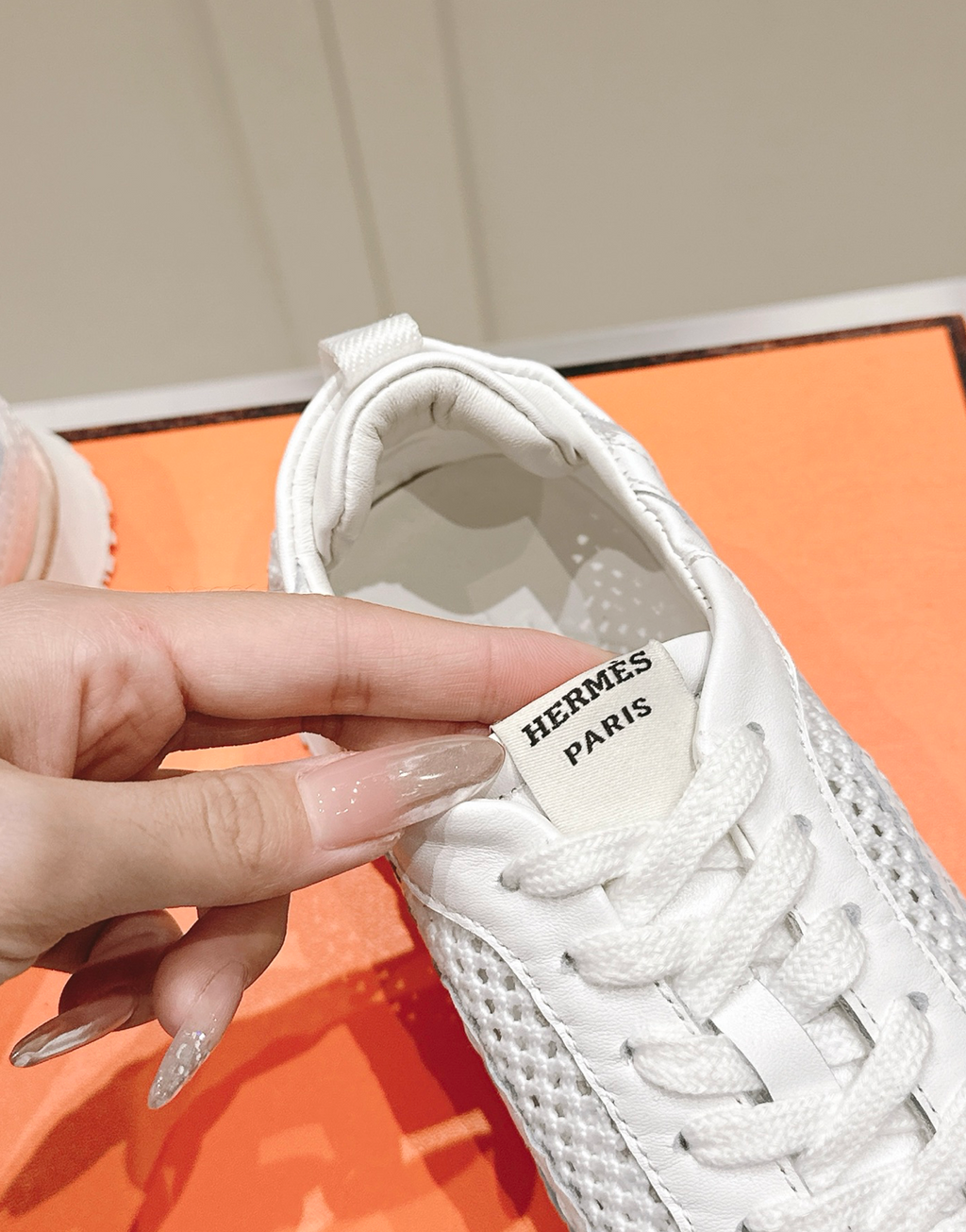 Hermès Jet White Crochet Sneakers