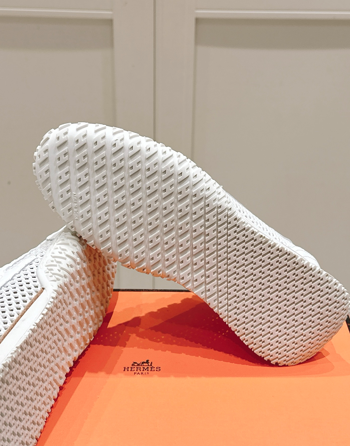 Hermès Jet White Crochet Sneakers