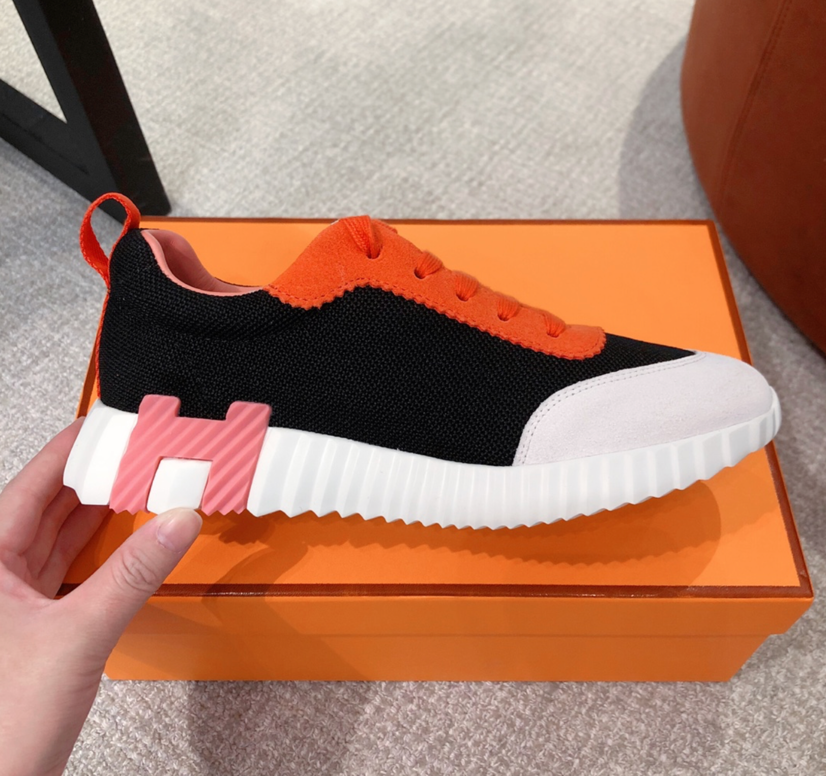 Hermès Bouncing Orange/Pink Sneaker