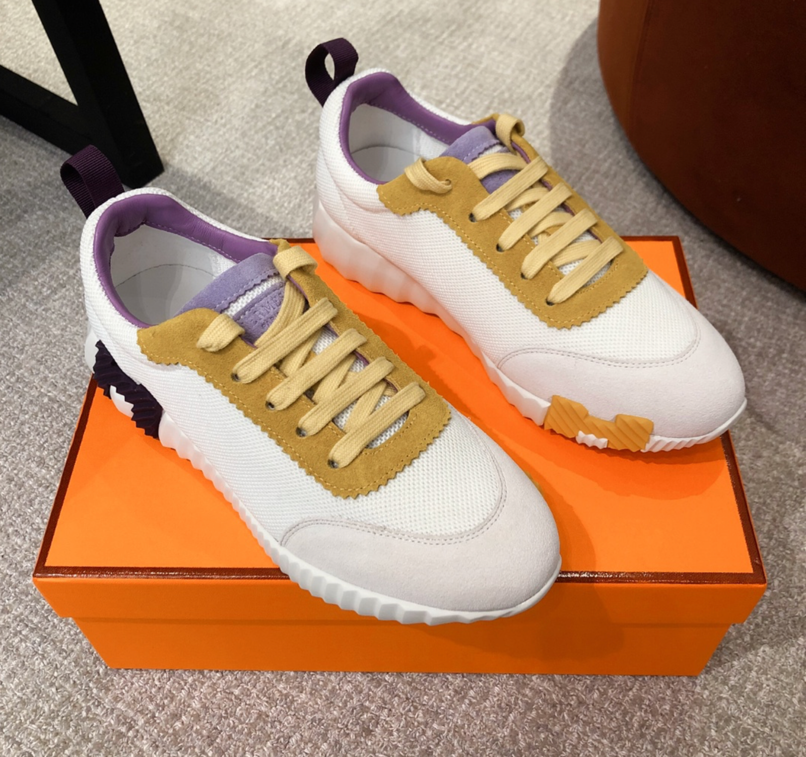 Hermès Bouncing Purple/Yellow Sneaker