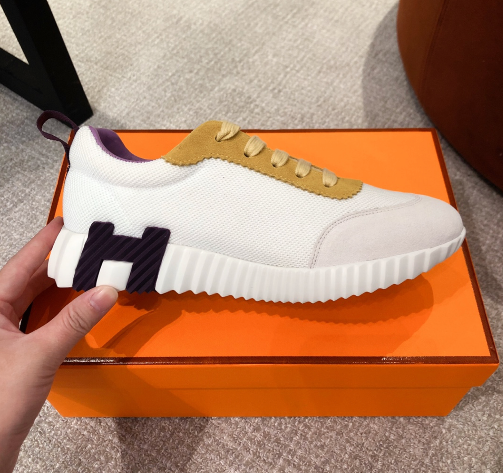 Hermès Bouncing Purple/Yellow Sneaker