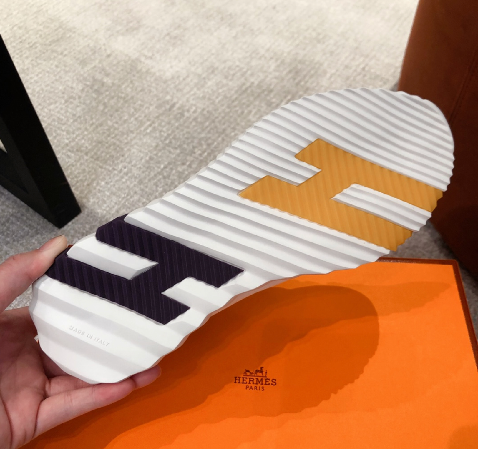 Hermès Bouncing Purple/Yellow Sneaker