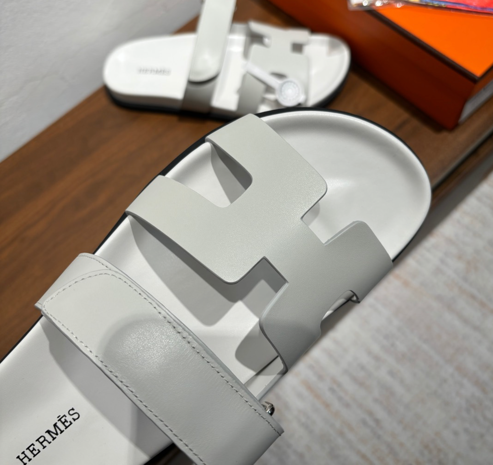 Hermès Chypre Light Grey Sandal