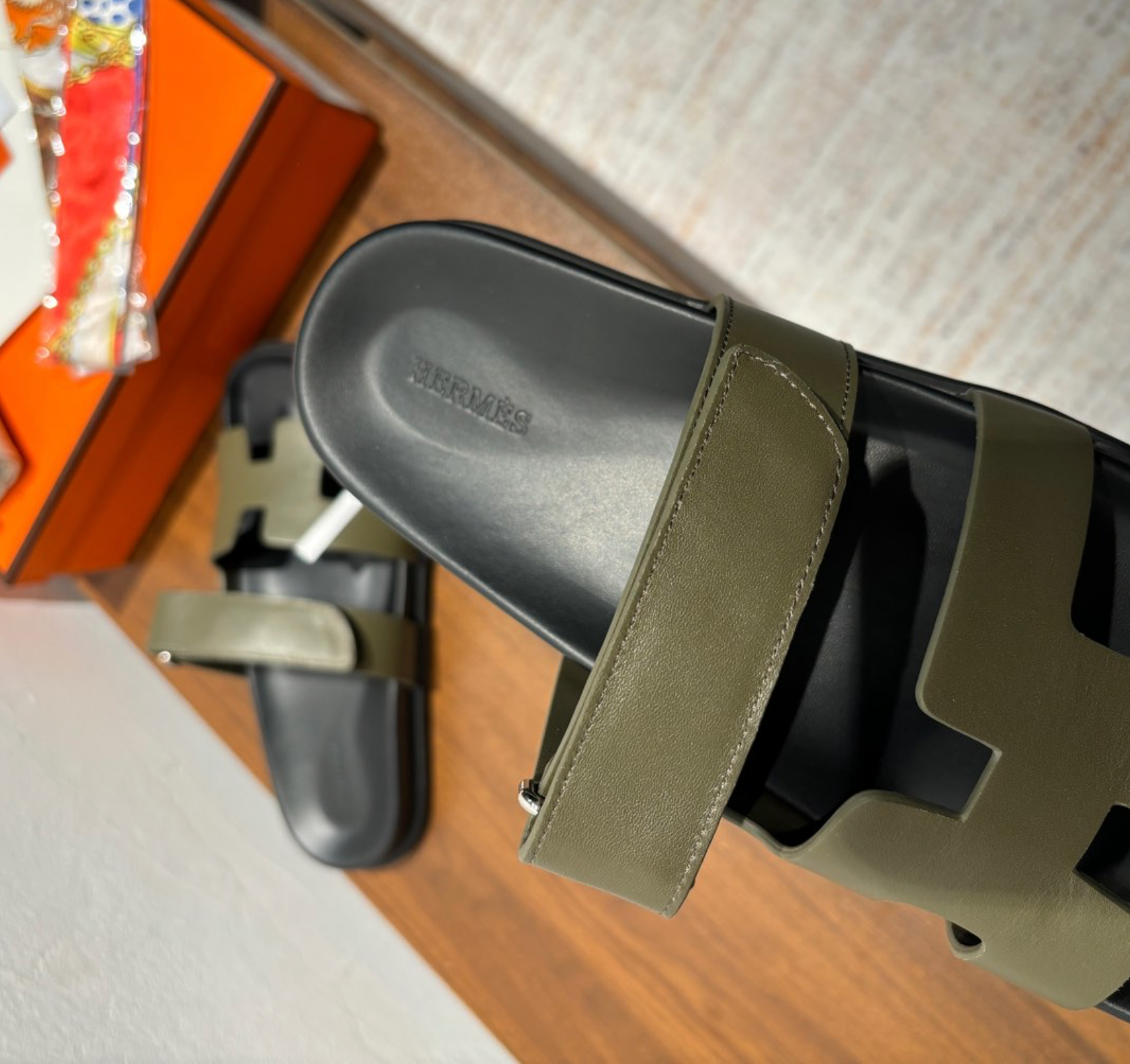 Hermès Chypre Sage Green Sandal