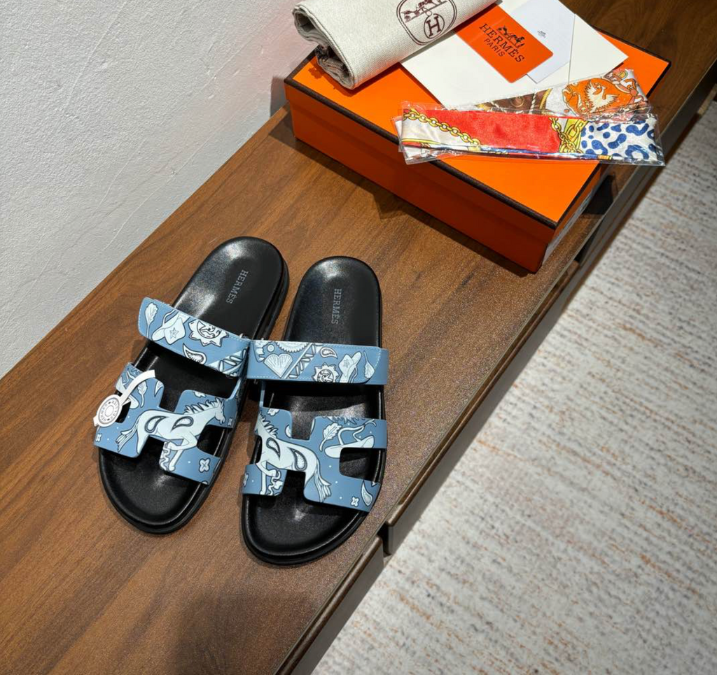 Hermès Chypre Astrologie Bandana Blue Sandal