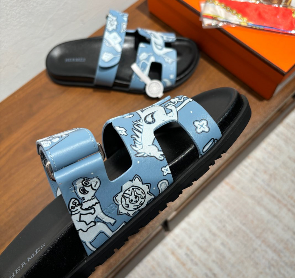 Hermès Chypre Astrologie Bandana Blue Sandal