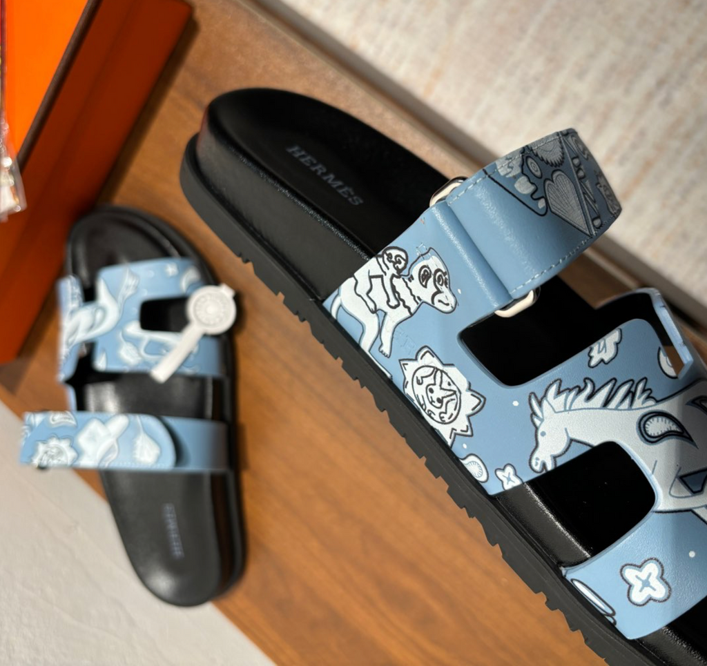 Hermès Chypre Astrologie Bandana Blue Sandal