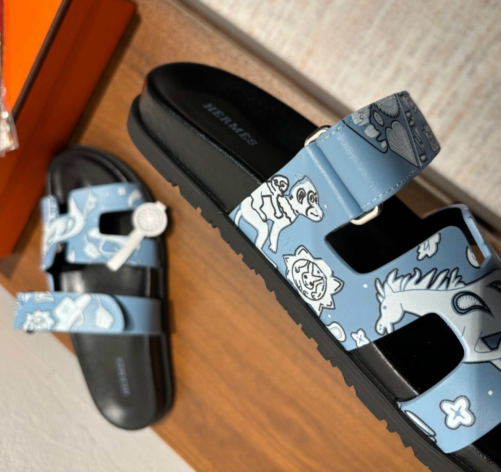 Hermès Chypre Astrologie Bandana Blue Sandal